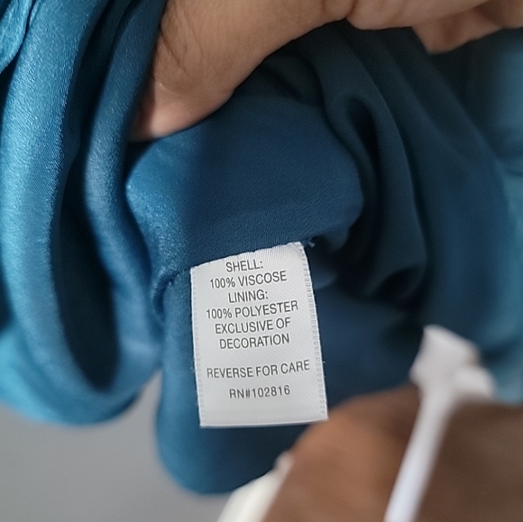 Garnet Hill Dress Womens 4 Teal Green Embroidered Boho Pockets - Picture 6 of 7